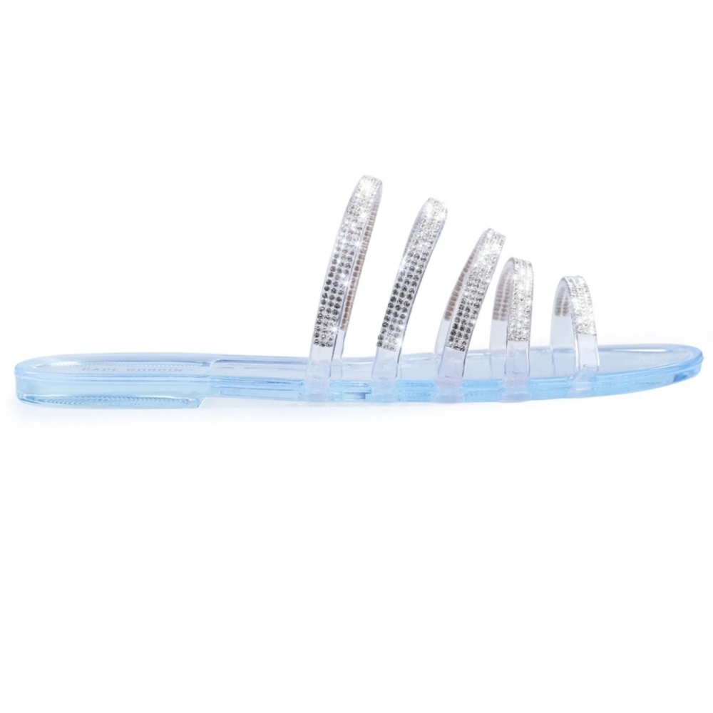 💗ARRIVED 💗 CLEAR BLUE FLAT SANDALS - Picture 8 of 8